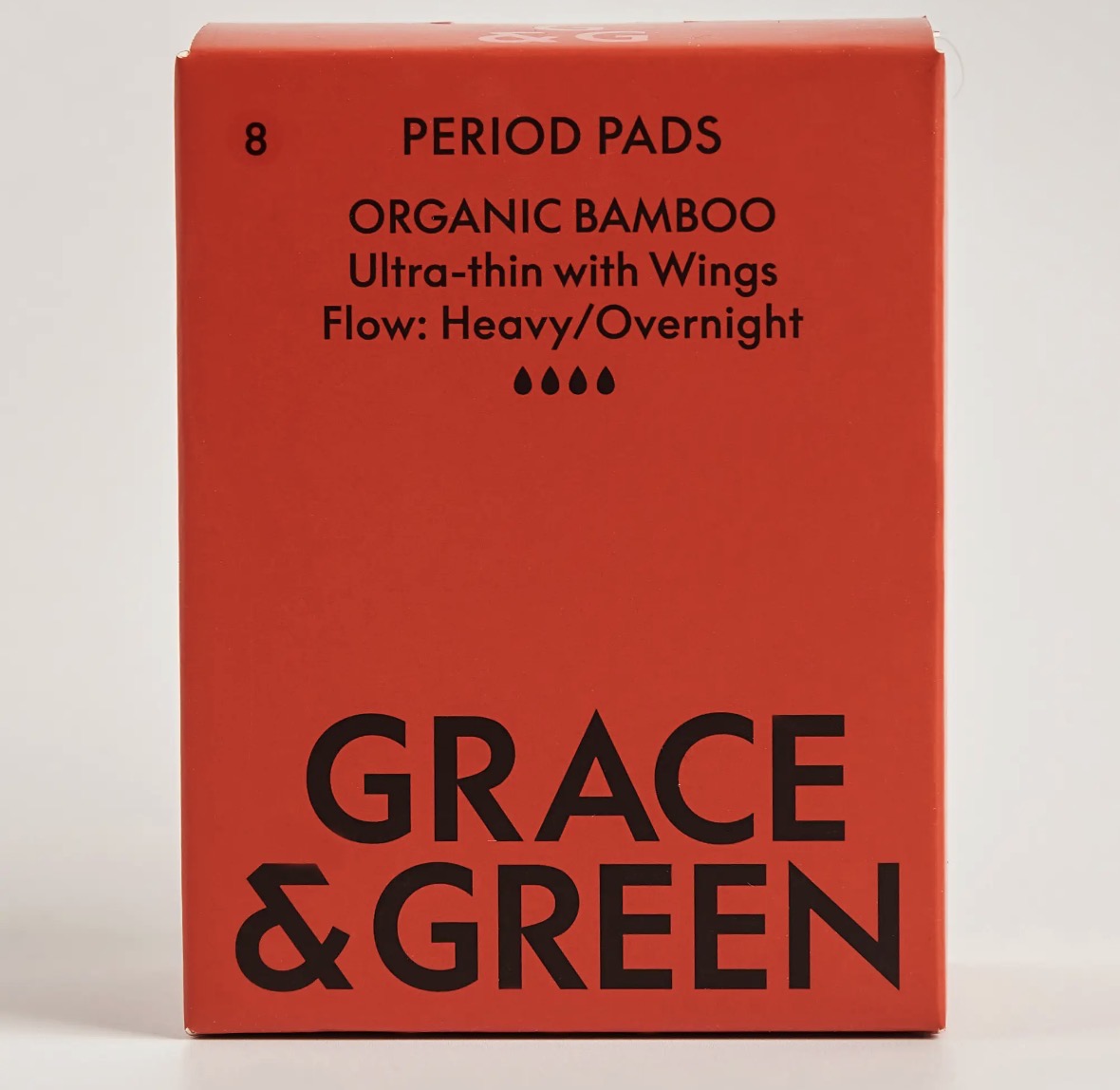Organic Bamboo Period Pads · Heavy/Overnight · 8-pack pictured